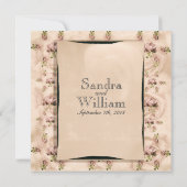 Invitation Réponse de mariage Rose Vintage (Dos)