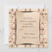 Invitation Réponse de mariage Rose Vintage (Devant)