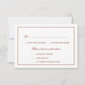 Invitation Réponse de mariage rouge chic élégant Décadent Dec (Dos)