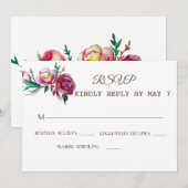 Invitation Réponse de mariage rustique élégant (Devant / Derrière)