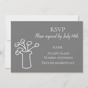 Invitation Réponse de mariage simple fleur aquarelle moderne