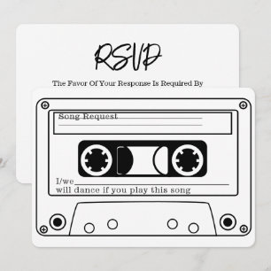 Invitation Réponse de mariage sur cassette musique rétro styl