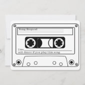 Invitation Réponse de mariage sur cassette musique rétro styl (Devant)