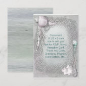 Invitation Réponse de mariage sur la plage aux coquillages (Devant / Derrière)