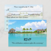 Invitation Réponse de mariage sur la plage de la station trop (Devant / Derrière)