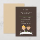 Invitation Réponse de mariage sur mesure (blonde / brune) (Devant / Derrière)