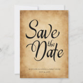 Invitation Réponse de mariage sur parchemin ancien victorien (Devant)