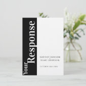 Invitation Réponse de mariage texte gras noir et blanc (Debout devant)