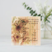 Invitation Réponse de mariage tournesol vintage (Debout devant)