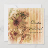 Invitation Réponse de mariage tournesol vintage (Dos)