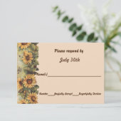 Invitation Réponse de mariage Tournesols et Papillons de Camp (Debout devant)