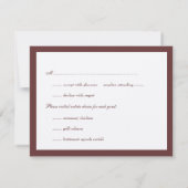 Invitation Réponse de mariage traditionnel avec bordure marro (Dos)