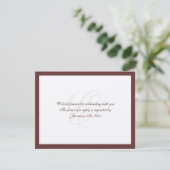Invitation Réponse de mariage traditionnel avec bordure marro (Debout devant)