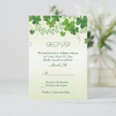 Invitation Réponse de mariage Trèfle Irlandais (Debout devant)