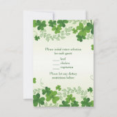 Invitation Réponse de mariage Trèfle Irlandais (Dos)