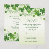 Invitation Réponse de mariage Trèfle Irlandais (Devant / Derrière)