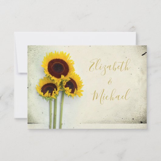 Invitation Réponse de mariage typographique moderne rustique (Dos)