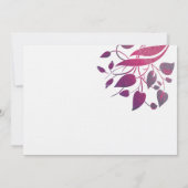 Invitation Réponse de mariage Wisteria framboise grise (Dos)