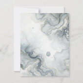 Invitation Réponse de plage bleu gris et or aquarelle Beachy (Dos)