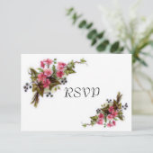 Invitation Réponse de réception de mariage Bouquet floral (Debout devant)