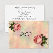 Invitation Réponse de réception de mariage Rose d'été (Devant / Derrière)