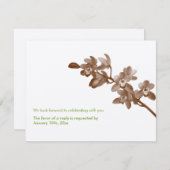 Invitation Réponse de RSVP de mariage moderne vert écru orchi (Devant / Derrière)