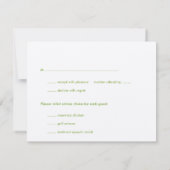 Invitation Réponse de RSVP de mariage moderne vert écru orchi (Dos)