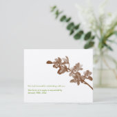 Invitation Réponse de RSVP de mariage moderne vert écru orchi (Debout devant)