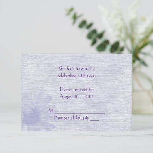 Invitation Réponse douce lavande Daisy (Debout devant)