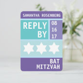 Invitation Réponse du Bat mitzvah RSVP de David Star (Debout devant)