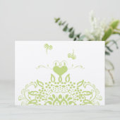 Invitation Réponse du Mariage Apple Green Bees and Hearts (Debout devant)