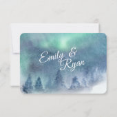 Invitation Réponse du Mariage aurora Sky des aurores boréales (Dos)