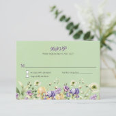 Invitation Réponse du Mariage d'aquarelle verte (Debout devant)