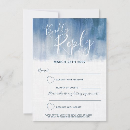 Invitation Réponse du mariage d'art moderne abstrait gris RSV (Dos)