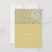 Invitation Réponse du Mariage de dentelle de dentelle d'or BR (Dos)