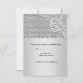 Invitation Réponse du Mariage de la dentelle argentée (Dos)