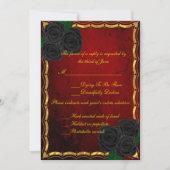 Invitation Réponse du Mariage gothique des Roses noirs du san (Devant)