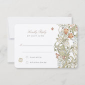 Invitation Réponse du Mariage RSVP Classic Golden Lily Pastel (Devant)