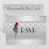 Invitation Réponse élégante de mariage gay argent (Devant / Derrière)