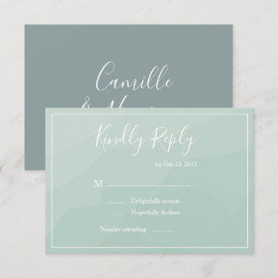 Invitation Réponse élégante de type aquarelle turquoise pour