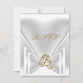 Invitation Réponse élégante événement or argent blanc (Devant)