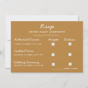 Invitation Réponse élégante manuscrite pour un mariage multi-
