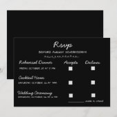 Invitation Réponse élégante manuscrite pour un mariage multi- (Devant / Derrière)