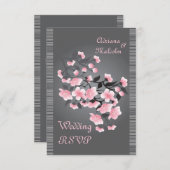 Invitation Réponse fleur de cerisier (Sakura) (Devant / Derrière)