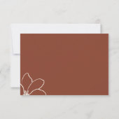 Invitation Réponse florale simple rustique indie terracotta b (Dos)