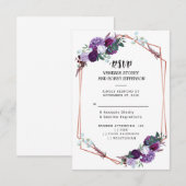 Invitation Réponse florale violette (Devant / Derrière)