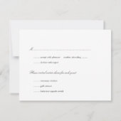 Invitation Réponse initiale simple couronne grise de mariage (Dos)