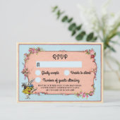 Invitation Réponse Mariage Merveilleux Lapin Fleurs Invitatio (Debout devant)