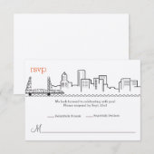 Invitation Réponse Mariage Portland Skyline (Devant / Derrière)