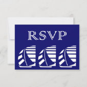 Invitation Réponse personnalisée RSVP Blue White Sailboats (Devant)